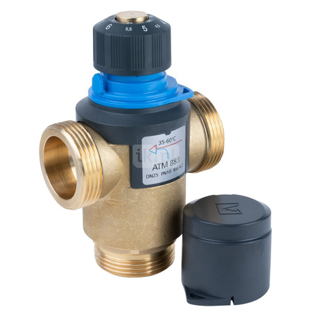 Zawór regulacyjny termostatyczny do wody ciepłej AFRISO ATM 883 mosiądz GZ 1 1/4'', DN 25, zakres temp. 35...60'C, Kvs 4.2m3/h, max. 110'C, max. 10bar