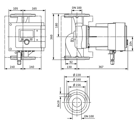 Pompa obiegowa WILO Stratos MAXO 100/0,5-6 PN16 1 x 230 V 50/60 Hz, PN 16/16bar