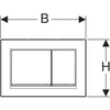 Przycisk uruchamiający Geberit Omega20, przedni/górny, czarny-chrom bł.-czarny, prostokątny