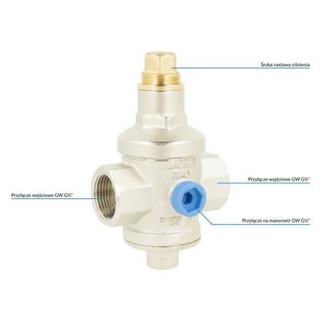 Regulator ciśnienia wody AFRISO BPR, GW 3/4''