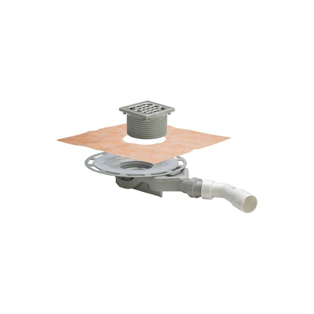 Wpust VIEGA 498060 z 1 przyłączem DN 50, odpływ pionowy, kratka 100x100mm stal