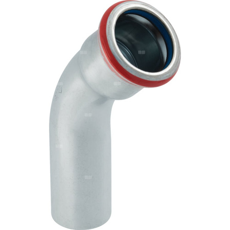 Kolano 45' GEBERIT Mapress C-Stahl FKM, stal (ocynk galwaniczny/elektrolityczny) (ocynk), 42 mm, DN 40 x 42 mm x DN 40 (końcówka wciskowa x mufa zaprasowywana) z uszczelką