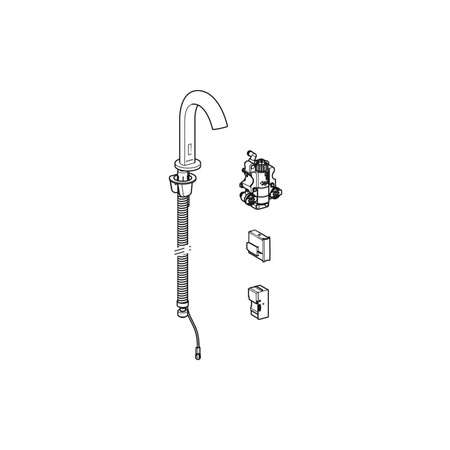 Elementy mocujące Geberit do baterii umywalkowych Piave i Brenta, montaż stojący