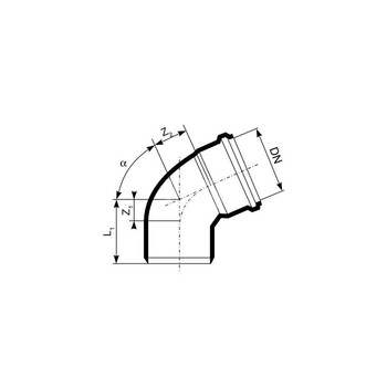 Kolano 45' MAGNAPLAST KG 2000 KGB, PP-md (zielony), DN 400 x DN 400 (wz x ww), do kanalizacji