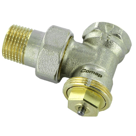 Zawór grzejnikowy termostatyczny COMAP R858 kątowy, połączenie 3/8'' (niklowanie)