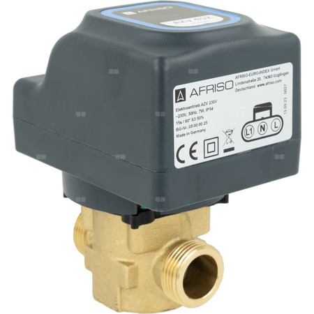 2-drogowy zawór strefowy AZV 452, DN15, G3/4'', Kvs 10, 230 V AC, NO