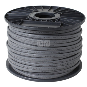 Kabel grzejny DEVIiceguard 18 czarny 270m bęben