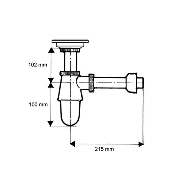 Syfon umywalkowy butelkowy 11/4"x32mm CHROM