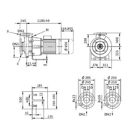 Wilo-Atmos GIGA-B 125/370-45/4-P6 pompa obiegowa blokowa