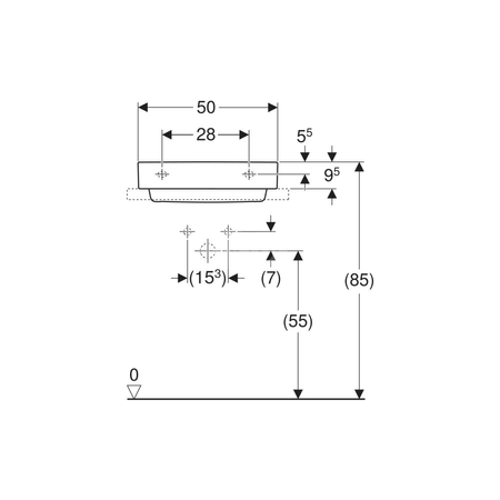 Geberit ONE Pokrywa odpływu, z wkładem grzebieniowym, mocowanie magnetyczne, chrom szczotkowany