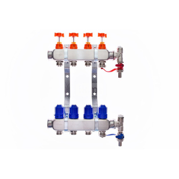 Rozdzielacz INOX do OP z przepływ. - QIK BASIC III - RNZT-2-50 - 5 sekcji