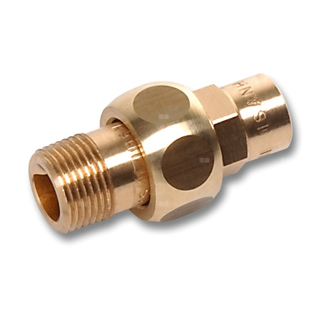 Śrubunek SANHA 4341G trzyczęściowy, brąz, 18 mm x 1/2'' (lut wewnętrzny x GZ)