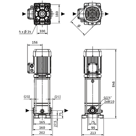 Wilo-Medana CV1-L.612-1/E/E/160 pionowa wysokociśnieniowa pompa wirowa