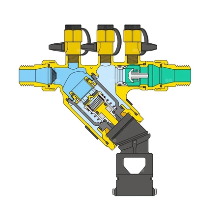 Izolator przepływów zwrotnych ze strefą obniżonego ciśnienia z możliwością nadzoru. DN 20. Typu BA