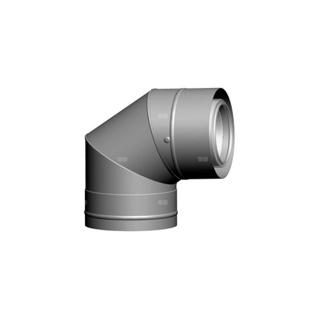 Kolano do przewodu spalinowego DN80/125, kolor biały, wsuwany 87 st.