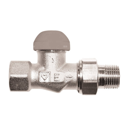 Zawór grzejnikowy termostatyczny HERZ TS-90-E prosty, połączenie 3/8'' (niklowanie)