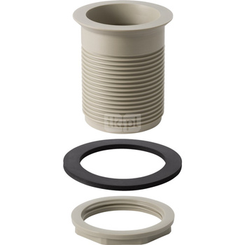 Zawór zestawu odpływowego Geberit z gwintem rurowym: Rg=1/8″, D=7cm, Szary RAL 7032