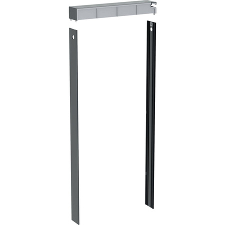 Zestaw pokrywy spłuczki z okładziną boczną, do modułu sanitarnego Geberit Monolith do wiszącej miski WC, 114 cm, indywidualnie wybrany przez klienta: Czarny chrom / Aluminium szczotkowane