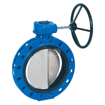 Przepustnica kołnierzowa SYLAX z przekładnią ślimakową, dysk: AISI316, wykładzina: NBR, korpus: GGG40 epoksyd., Pnom 1,6 MPa, tmax=85 st.C DN1000