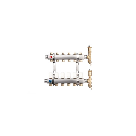 Rozdzielacz hydrauliczny VALVEX Base K4-9 stal nierdzewna, odgałęzień: 9 (3/4''), do CO + zawory termostatyczne