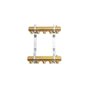 Rozdzielacz mosiężny do CO z nyplami  - QIK Optimo III RMS-5-50 - 7 sekcji