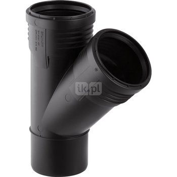 Trójnik GEBERIT Silent-PP 45' PP 110 mm x 50 mm x 110 mm (mufa z tworzywa sztucznego do spawania/zgrzewania x króciec z tworzywa sztucznego do spawania/zgrzewaniania x mufa z tworzywa sztucznego do spawania/zgrzewania)