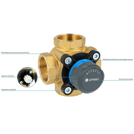 4-drogowy obrotowy zawór mieszający ARV 486 ProClick, DN40, Rp1 1/2'', Kvs 24 m3/h