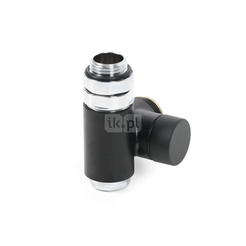 Zawór odcinający zintegrowany z trójnikiem CYLINDER, Lewy, GZ 1/2"-GW 1/2"-GZ 24-19, Czarny mat, V1102_01E9005SXmat