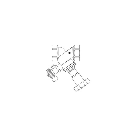 Zawór skośny PN25, DN 50, R2GW, uszczelnienie z PTFE, z opróżnieniem, z brązu