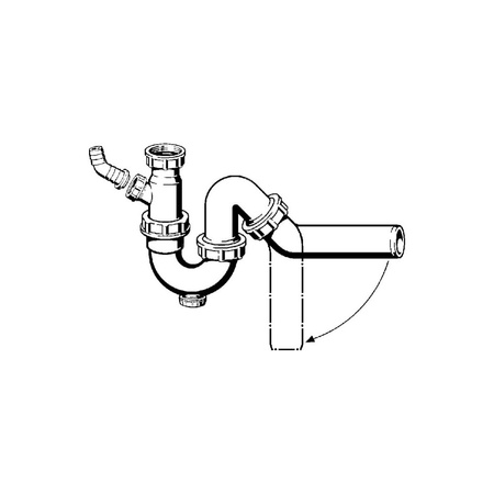Syfon rurowy przeznaczenie: zlewozmywak, tworzywo sztuczne, nr wzoru 7981.3 G: 1½ DN: 50