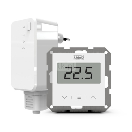 BEZPRZEWODOWY Regulator pokojowy DWUSTANOWY DO SYSTEMÓW RAMKOWYCH biały, model F-2z v2