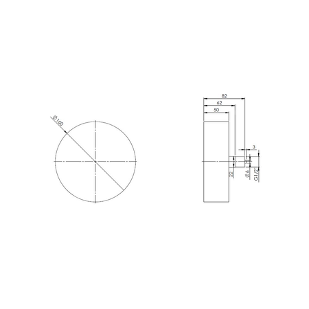 Ciśnieniomierz różnicowy AFRISO KP D411 -600/0 mbar mosiądz G1/2B aksjalne fi 160, kl. 1.6%