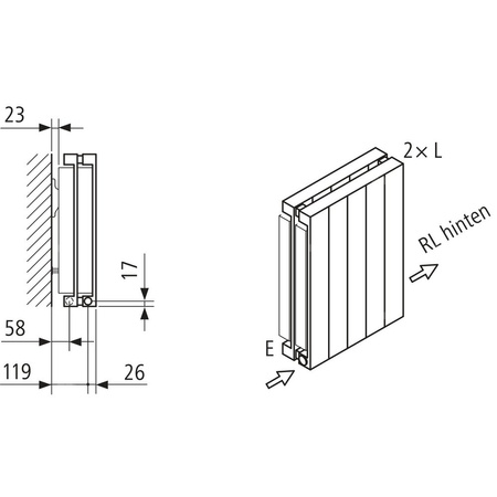 Grzejnik płytowy typ 22 KERMI HVN wym. 600 x 420 mm, kolor biały, moc 680 W