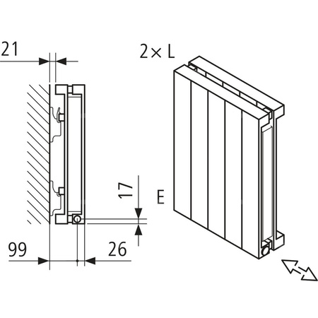 Grzejnik płytowy typ 20 KERMI HVN wym. 3600 x 140 mm, kolor biały, moc 762 W