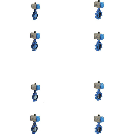 Przepustnica bezkołnierzowa SYLAX z napędem pneumatycznym SOCLA dwustronnego działania DN 350