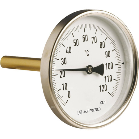 Termometr bimetaliczny AFRISO BiTh I, D201 fi 63 mm -20…60'C tuleja 100 mm połączenie rad