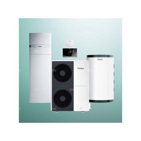 Pakiet Systemowy OZE - Pompa ciepła powietrze-woda split VAILLANT VWL 105/5AS aroTHERM 10.2 kW 400 V + Centrala grzewcza uniTOWER VWL 128/5IS + Zasobnik buforowy VPS R 100/1M + Regulator sensoCOMFORT VRC 720