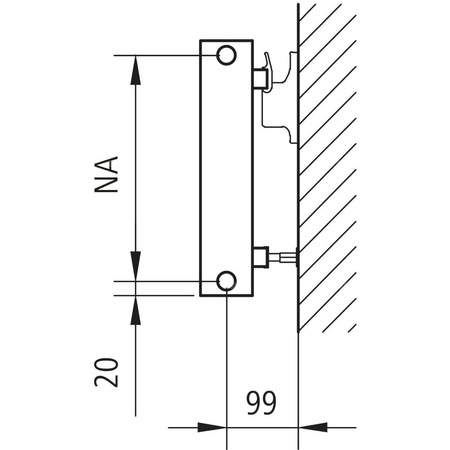 Kermi ściana grzewcza HHN20 700x72x5400 pozioma, RAL9016, 6 bar, z osłoną, AB12