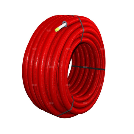 Rura wielowarstwowa QIK PE-RT II/AL/PE-RT II 32x3 kręgi 50m w izolacji 13 mm kolor czerwony