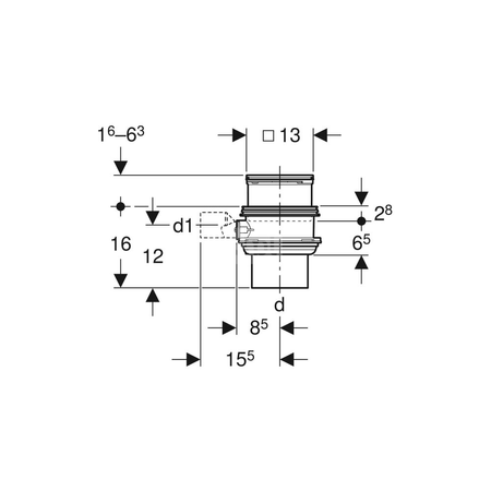 Kratka szczelinowa Geberit do wpustu podłogowego Varino i wpustu Varino 13 x 13 cm