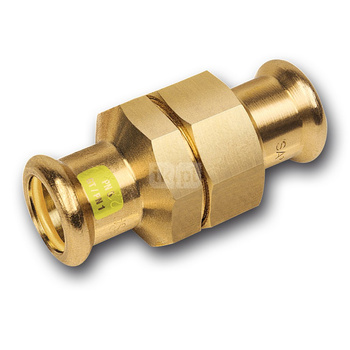 Śrubunek SANHA Press Gas trzyczęściowy, miedź, 28 mm (zw x zw)