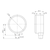 Manometr z rurką Bourdona AFRISO RF grzewczy 0/4 bar G1/4B radialne fi 63 mm, kl. 2.5%