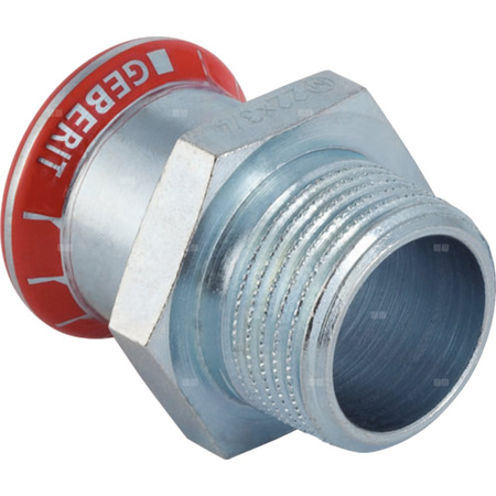 Złącze GEBERIT Mapress C-Stahl przejściowe, stal (ocynk galwaniczny/elektrolityczny) (ocynk), 1 1/4'' x 28 mm (GZ x mufa zaprasowywana) z uszczelką