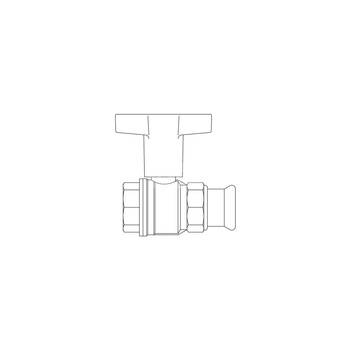 Optibal, zawór kulowy, DN 15, przyłącze prasowane 18mm x 1/2 GW, z mosiądzu, wydłużone pokrętło z tworzywa
