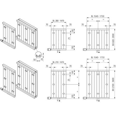 Grzejnik płytowy typ 20 KERMI HVN wym. 3200 x 420 mm, kolor biały, moc 2033 W