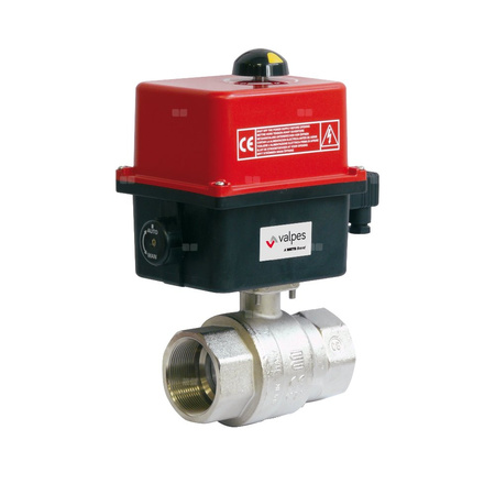 Zawór odcinający kulowy mosiężny gwintowany typ 213 z napędem elektrycznym 24V AC/DC, Pnom=1.6MPa, Tmax=120C 1/4"