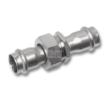 Śrubunek SANHA NiroSan Press trzyczęściowy, stal nierdzewna, 15 mm (zw x zw)