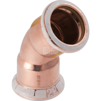 Kolano 45', do gazu GEBERIT Mapress Kupfer Gas, Miedź x Miedź, 54mm x 54mm (MZ x MZ), (głębokość: 22mm)