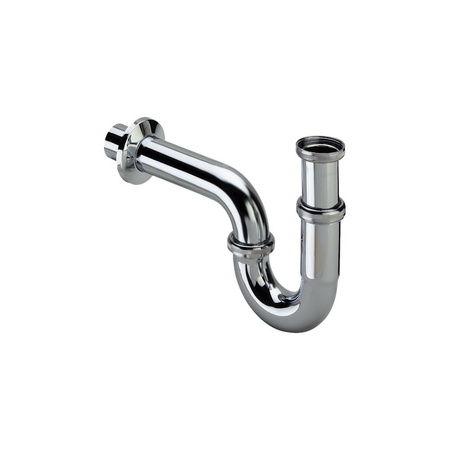 Syfon rurowy mosiądz chrom., nr wzoru 5611 G: 1¼ d: 38 L1: 85 L2: 200 H1: 160–220 H2: 125