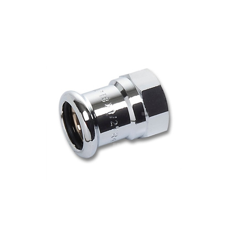 Mufa SANHA Press, Cu (chromowanie), 18 mm x 3/4'' (zw x GW)